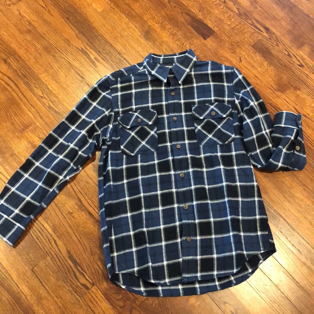 Duluth Trading Co men’s blue Flannel - large